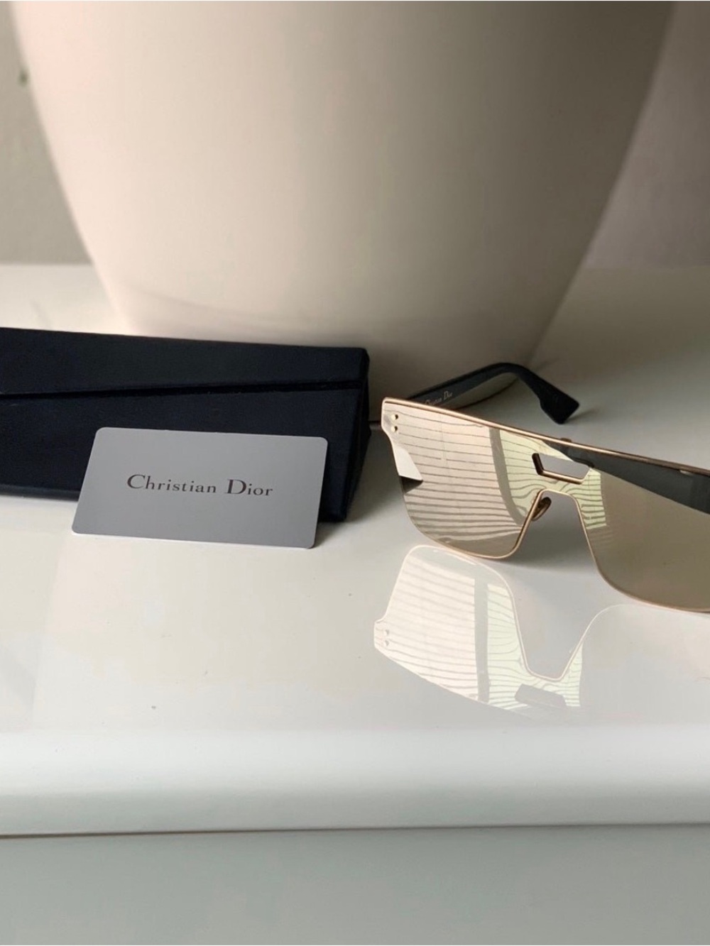 Dior Sunglasses with Black Temples and Gold Accents